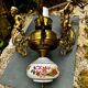 Bronze and porcelain Art Nouveau chandelier