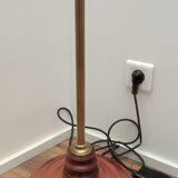 Lampadaire halogène laiton et bois