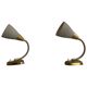 Pair of grey metal and brass wall lights, 1960s, Germany