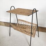 Table metal and wicker, 1950.