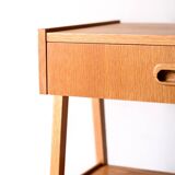 Geometric Scandinavian Teak Nightstand, 1960s