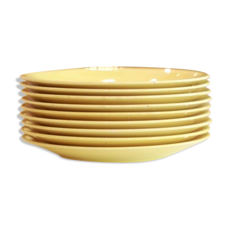 Assiettes Longchamp jaune 1950