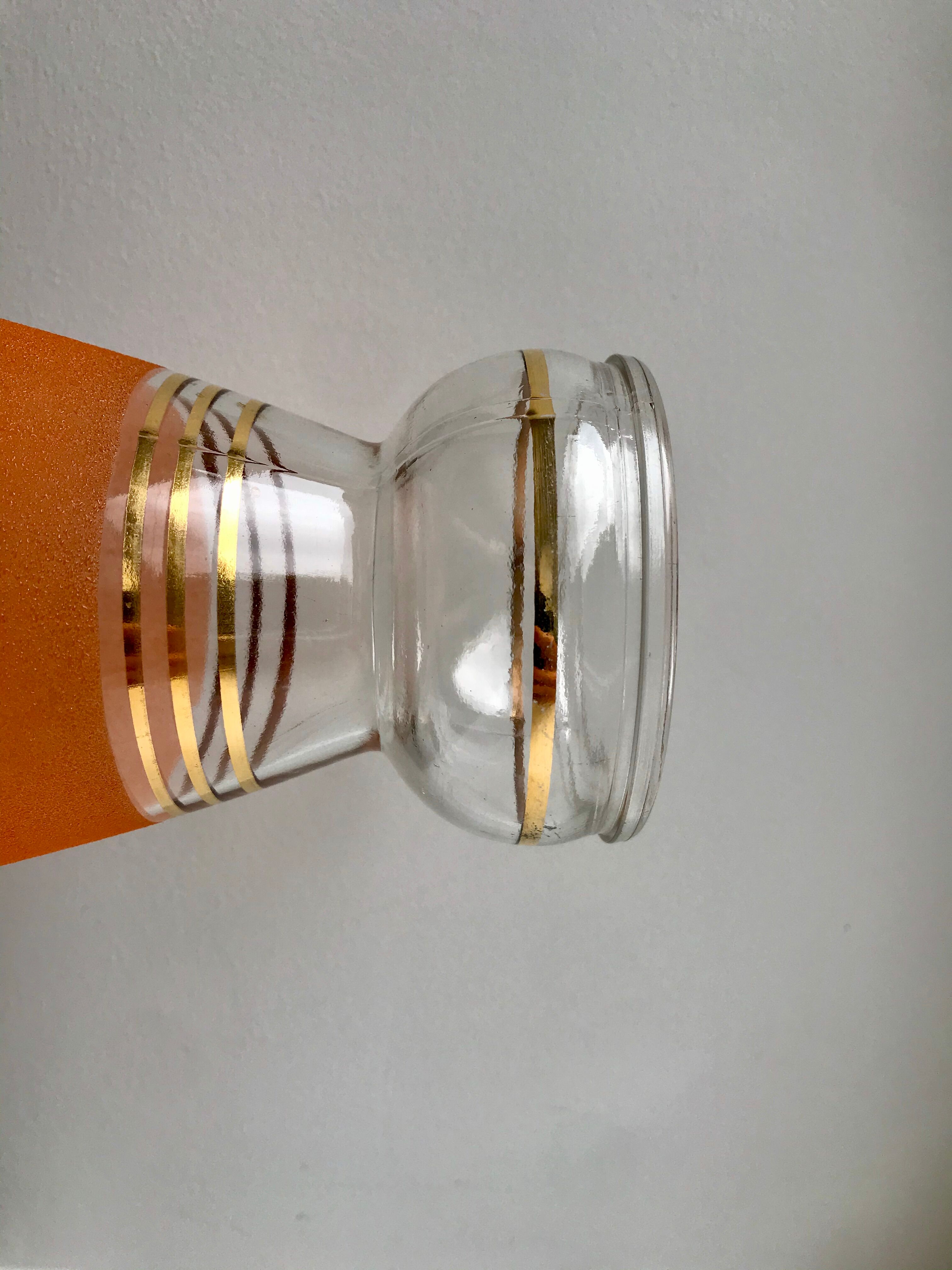 Orange granite glass vase 60s