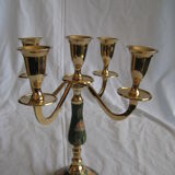 Chiseled and painted brass chandelier