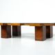 Table à café rectangulaire du milieu du siècle, noyer et verre, Italie , années 1960