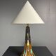 Dutch ceramic art nouveau Plazuid Gouda Pottery table lamp, 1920s