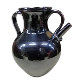 Black ceramic jug metallic Biot pottery