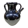 Black ceramic jug metallic Biot pottery