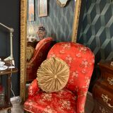 Round cushion in bronze velvet