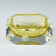 Original yellow Murano glass ashtray by Bucella Cristalli Murano, 1970s.