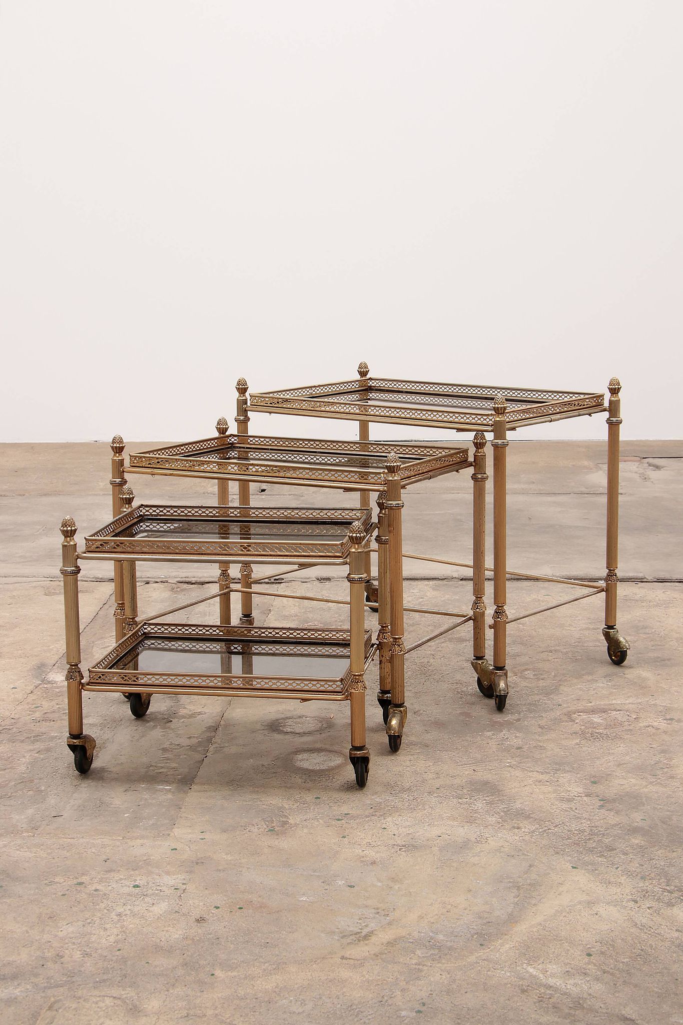 Trolleys three tables made in France in the 1950s.