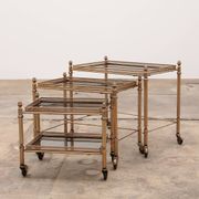Trolleys three tables made in France in the 1950s.