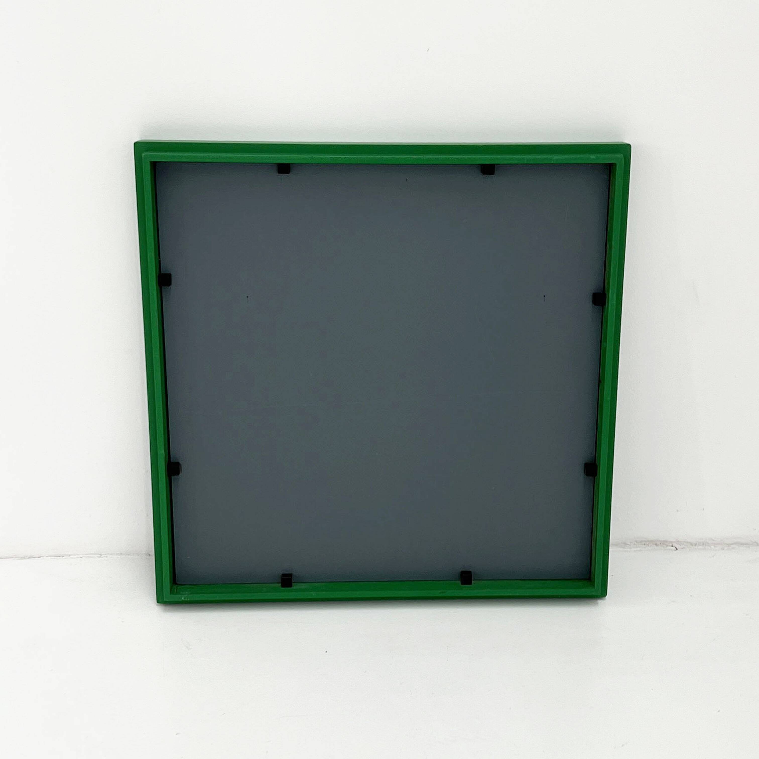 Green square frame mirror model 4727 by Anna Castelli Ferrieri for Kartell