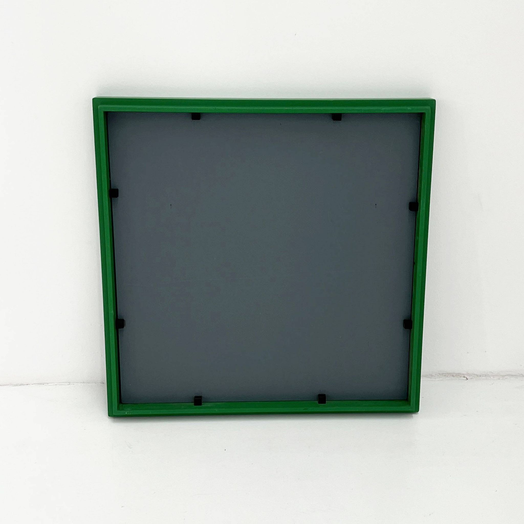 Green square frame mirror model 4727 by Anna Castelli Ferrieri for Kartell
