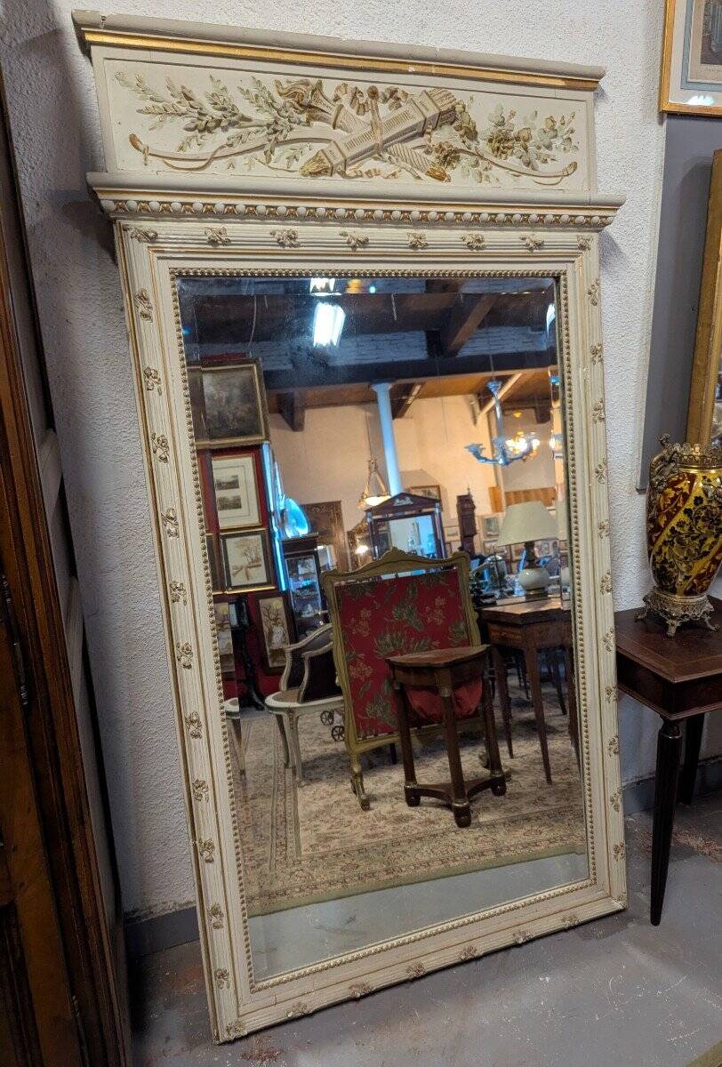 Large Napoleon III Trumeau with Sculpted Floral Decoration