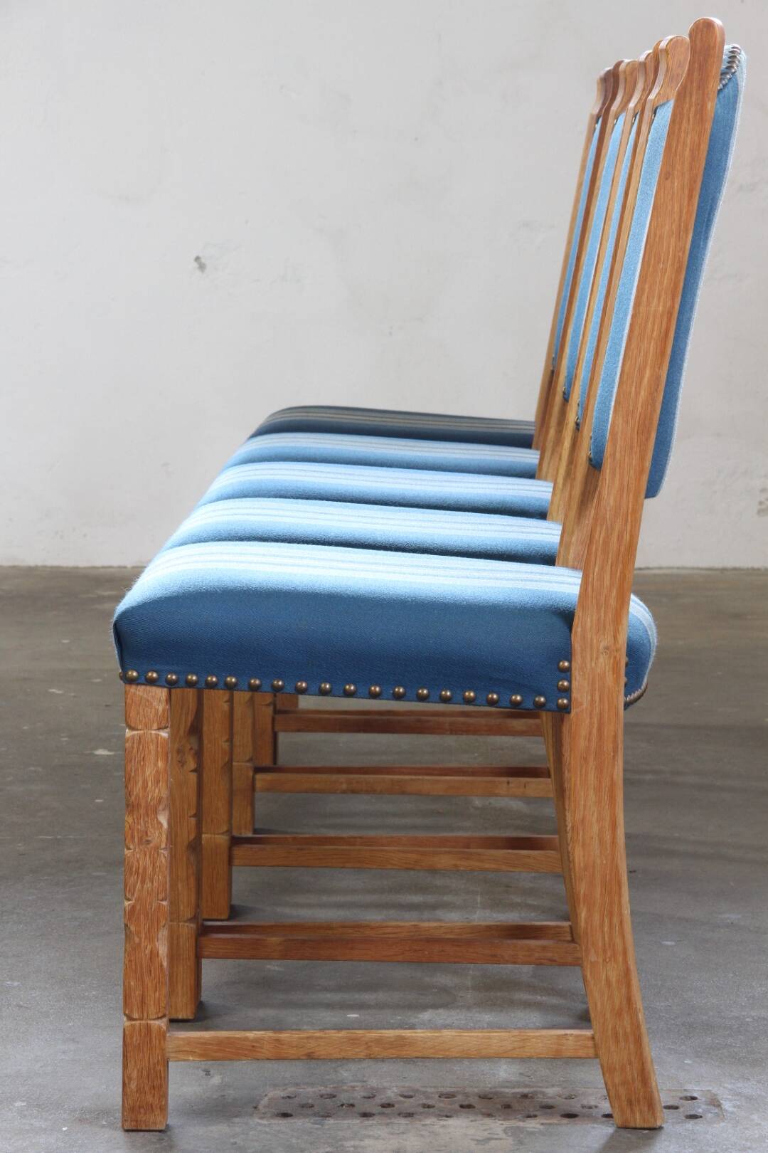 Set of 5 Vintage Danish Oak Dining Chairs Mid-Century Modern, Kjærnulf Style