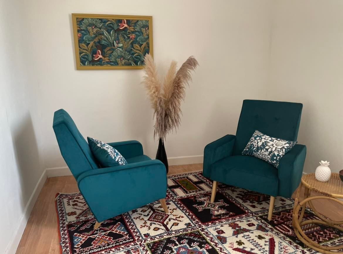 Duo of armchair back-of-year 50/60, restored
