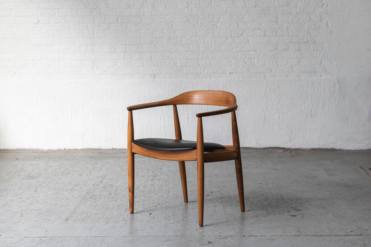 Chaise de bureau par Arne Wahl Iversen en bois d’orme, Danemark, années 1970