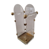 Porte-parapluie en lucite / acrylique et laiton de style Fontana Arte des années 1970