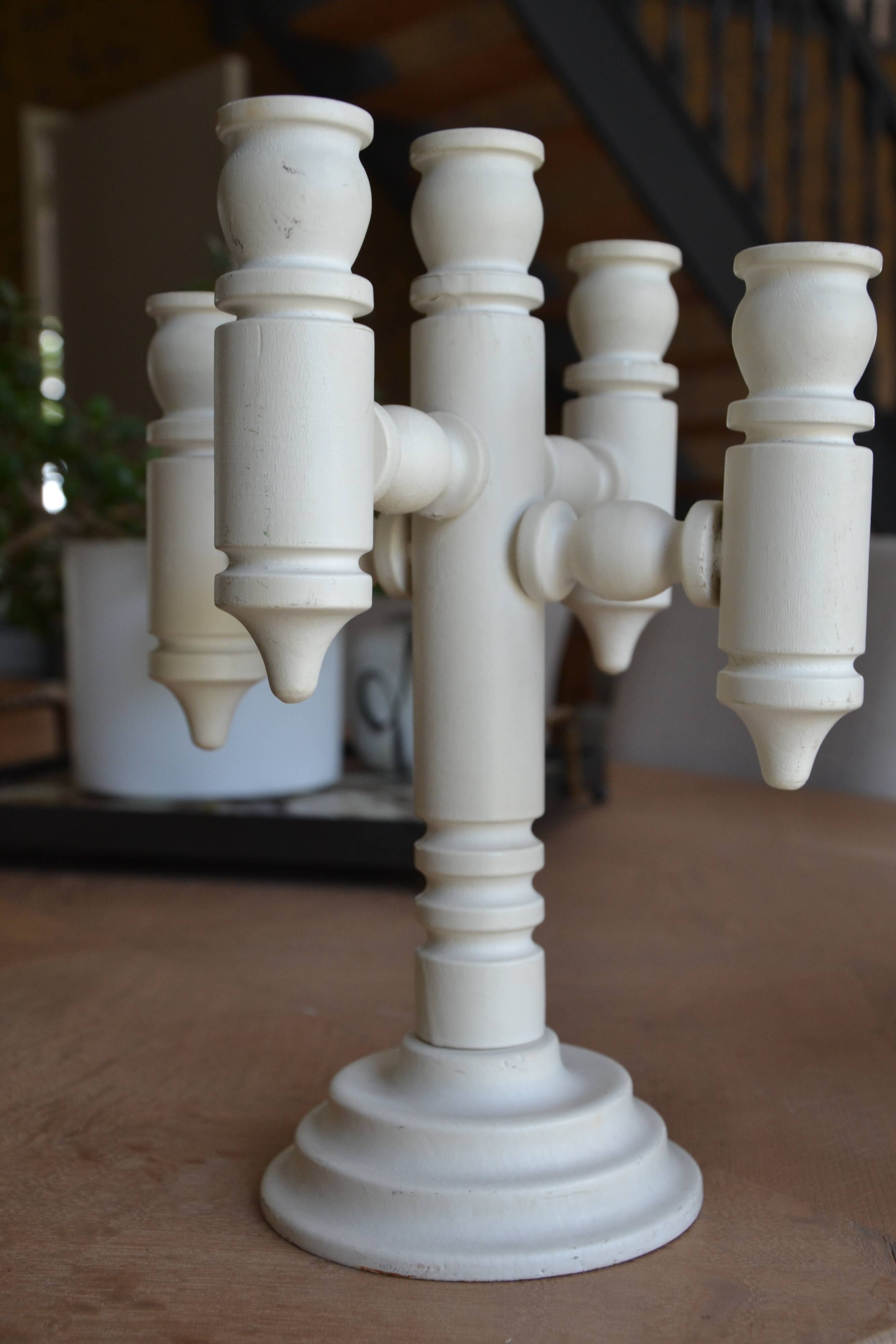 Scandinavian wooden candlestick