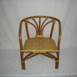 Rattan bamboo armchair child of the 50s - 60s