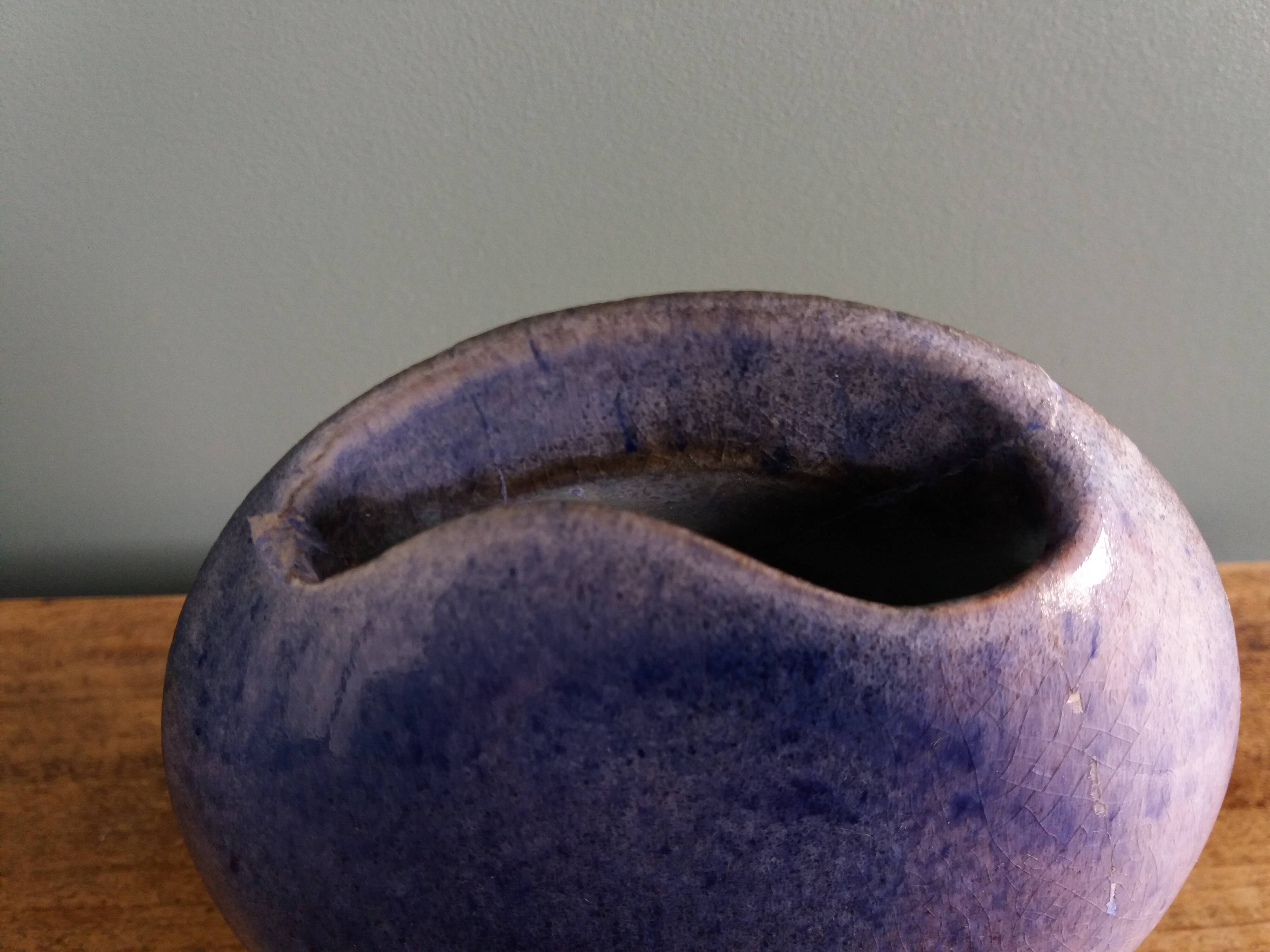 Blue ceramic lentil vase
