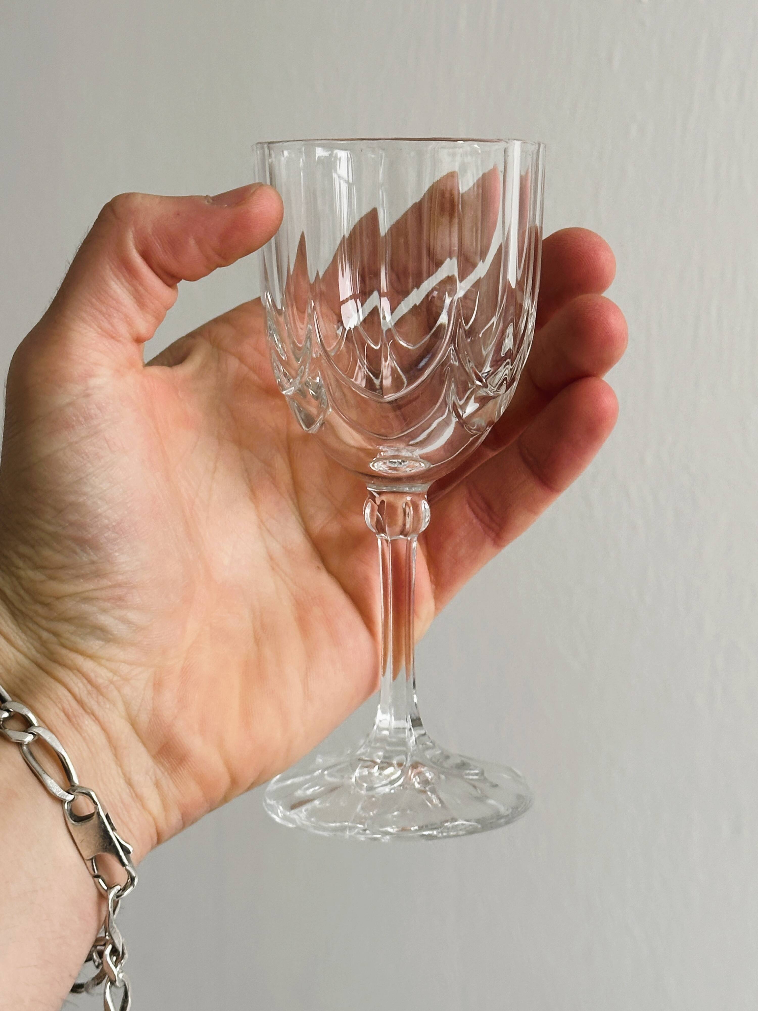 6 Vintage Clear Glass Shot Glasses