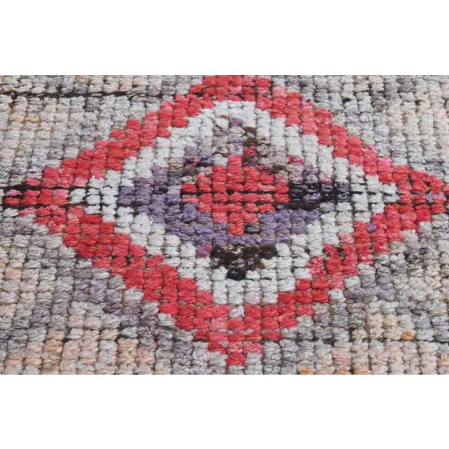 1970s Pink Turkish Handmade Vintage Oushak Wool Runner 84x269