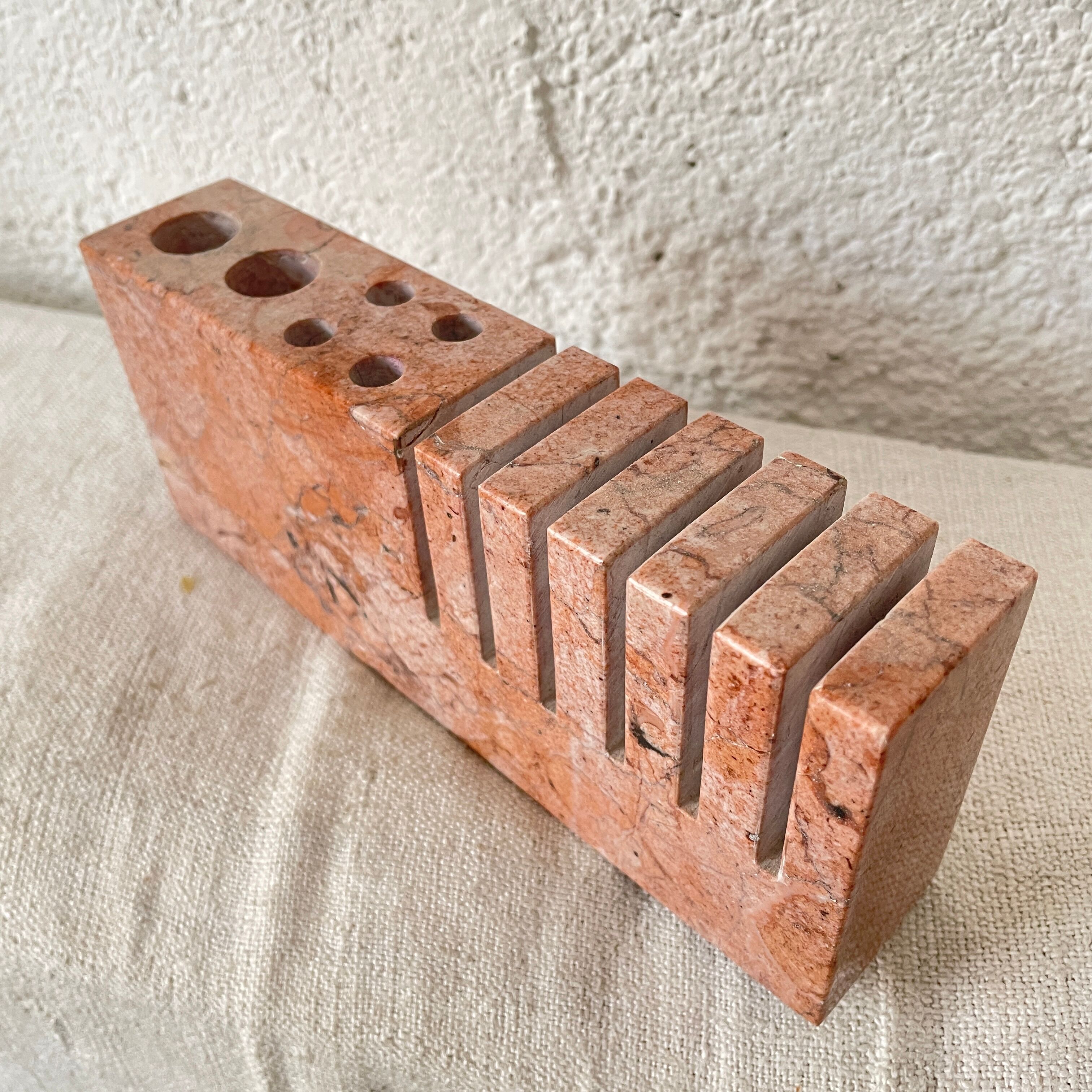 Pencil holder letter press paper design marble 1960 70 1970 sculpture