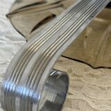 Art Deco smoked glass and aluminum bowl – France, 1935–50s