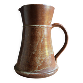 Vintage Brown Stoneware Jug with Metallic Effect | Artisan Terracotta Carafe