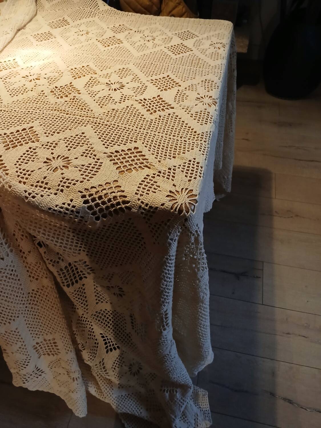 2 antique crocheted bedspreads