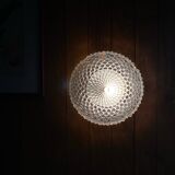 Vintage 1970s clear glass wall/ceiling light