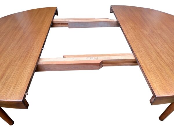 Table Harry Ostergaard ronde extensible teck 1960 estampillée