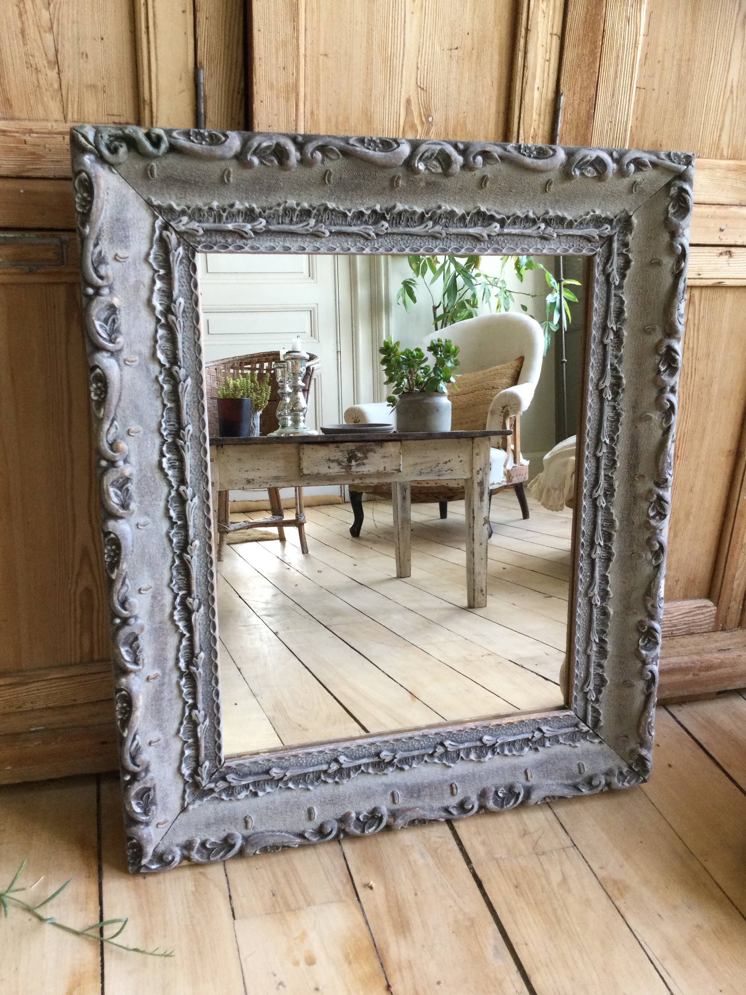 Antique patinated mirror