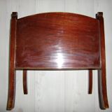 Porte revue en acajou, 2 compartiments marron