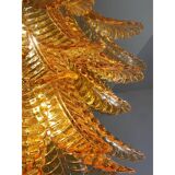 Italian Contemporary Amber "Felci" Murano Glass Wall Light