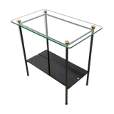 Glass and metal console, 1960