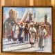 Oil on wood under glass; Italy 1960s
