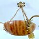 Art Deco pendant light in alabaster marble and bronze,1920s
