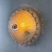 Murano glass scalloped flushmount ceiling light, Italy 1960s