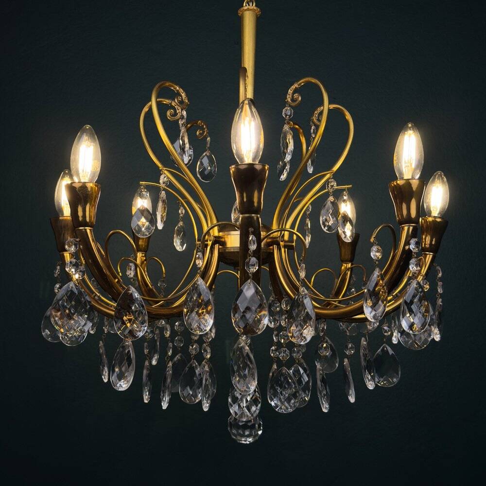 Vintage crystal chandelier, Italy, 1950s