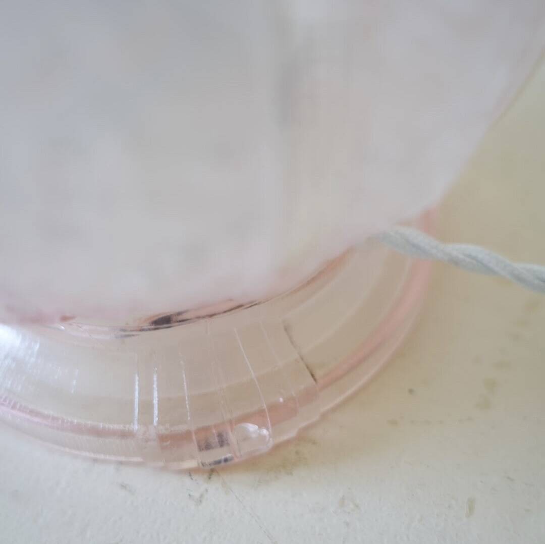 Art Deco pink glass lamp