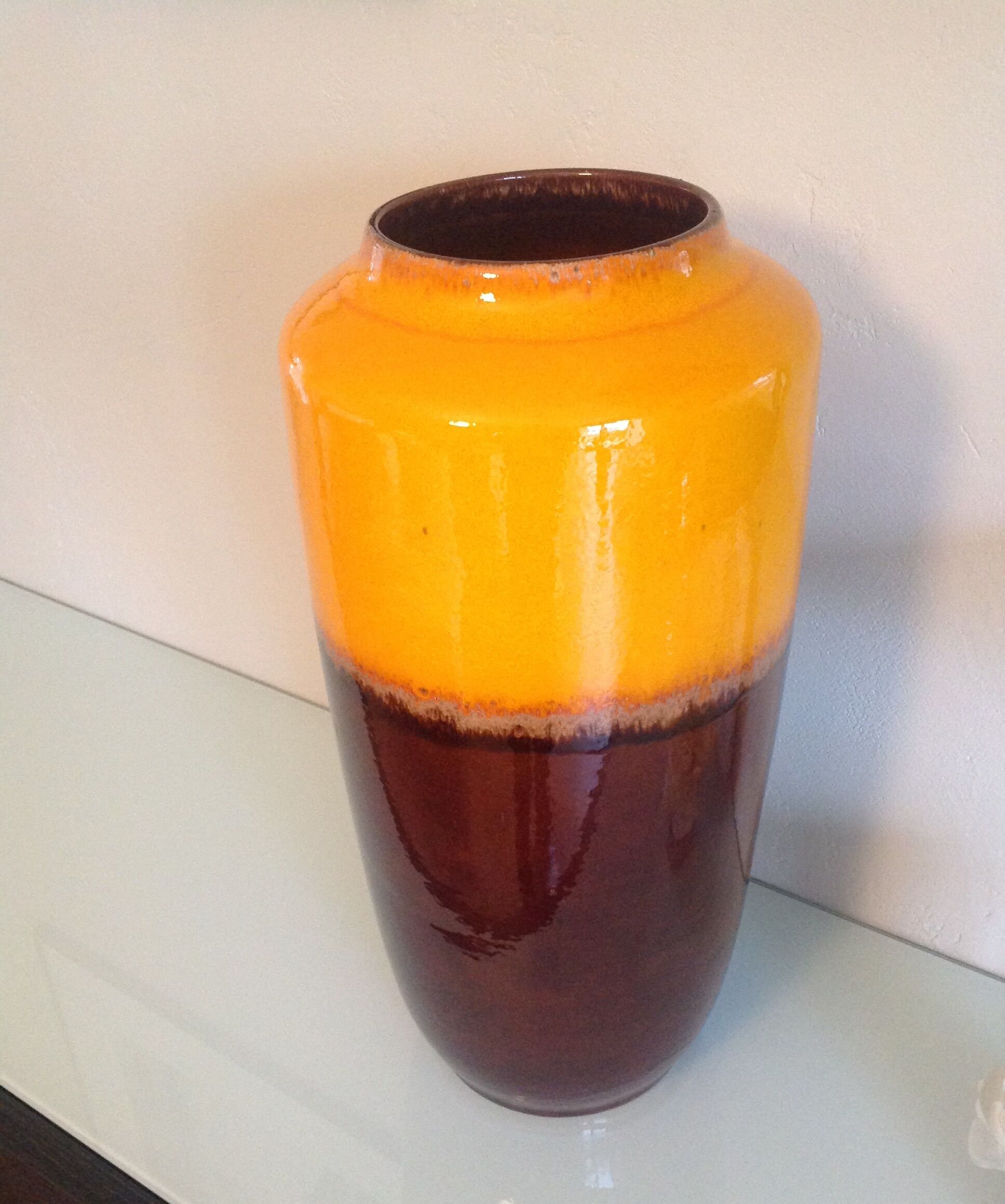 Vase vintage orange and Brown Fat Lava Scheurich