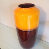 Vase vintage orange and Brown Fat Lava Scheurich