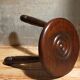 Tripod stool solid wood turned vintage