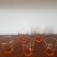 Set of 5 small pink glasses