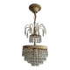 Cascade chandelier with crystal and brass tassels