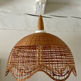 Vintage wicker flower pendant light