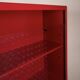 Double-face rotating display cabinet in red lacquer by Arflex, 1980s